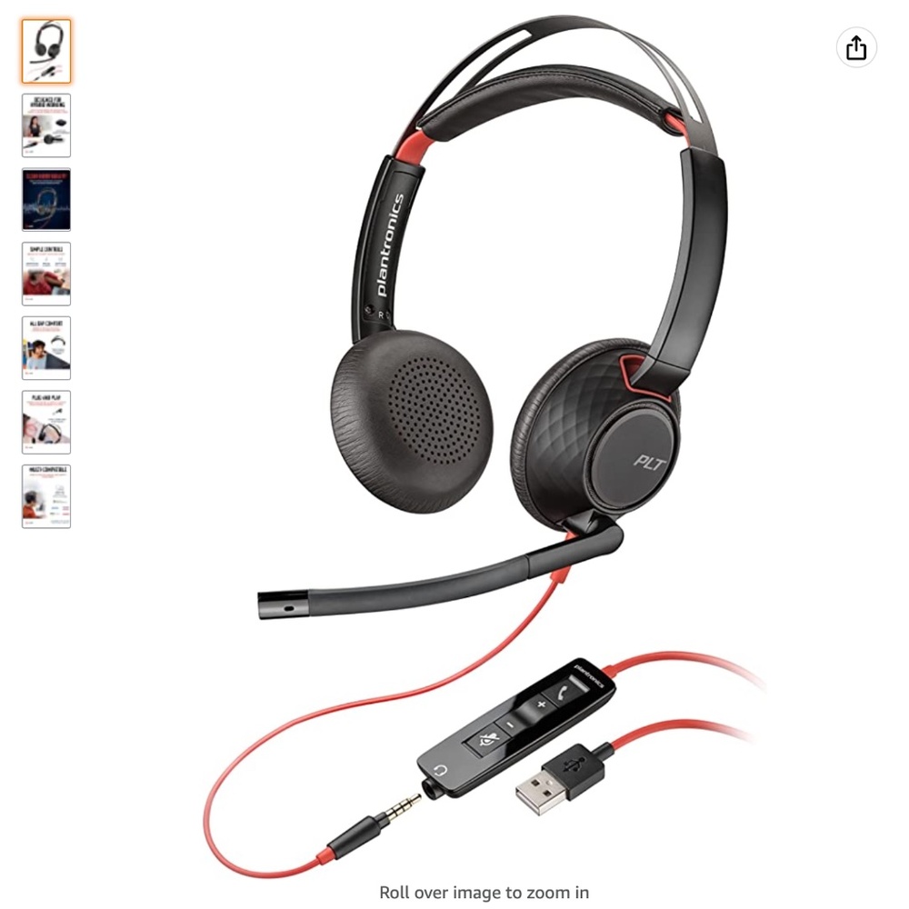 Poly Blackwire 5220 USB-A Wired Headset (Plantronics)